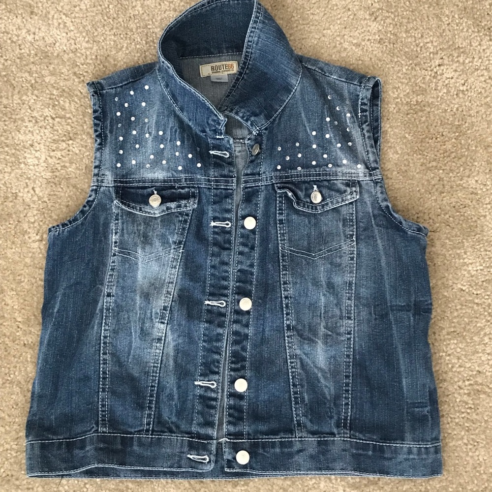 Route 66 - Denim Vest, Size XL/14-16, Color Blue